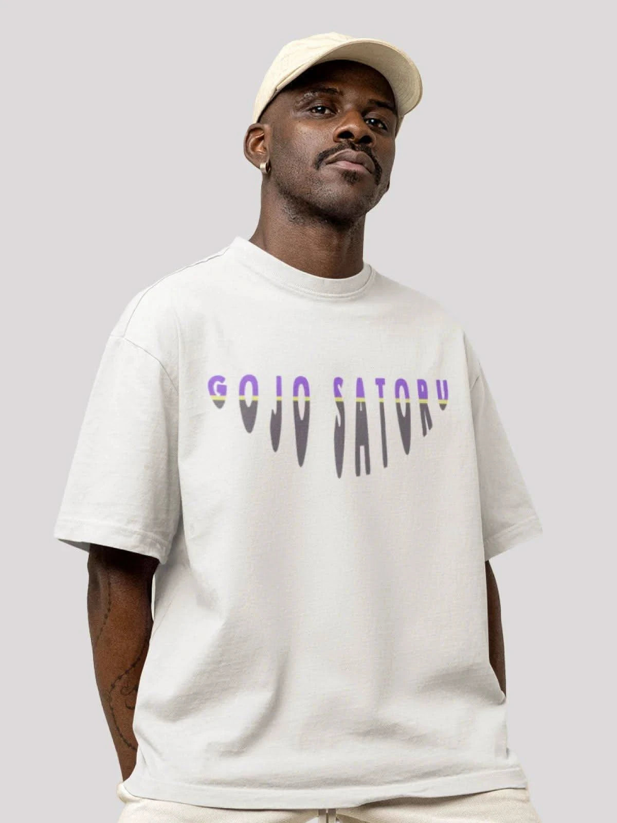 Gojo Anime Unisex Oversize T-Shirt-White